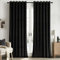 Woaboy Samtvorhänge Verdunkelungsvorhang Gardinen Samt mit Ösen Blickdicht für Wohnzimmer Blackout Curtains Thermovorhang Schalldämmend Schlafzimmer 2er Set 228x228cm (B x H) Schwarz