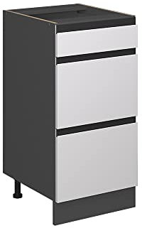 Vicco Mueble bajo de Cocina R-Line, Blanco/Antracita, 40 cm con cajones, ET Antracita