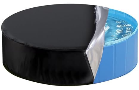 Abdeckung Für Hundepool, Poolabdeckung Rund für Hundepool, Faltbarer Pool für Kinder und Hund Katze, Wasserdicht, UV-beständig Poolabdeckplane, Planschbecken und Hundepool Abdeckung, 122 x 30cm