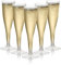 MATANA 24 Verres à Champagne en Plastique Élégantes Premium, 133ml - Flûtes à Champagne, Coupes de Champagne pour Mariages, Anniversaires & Fêtes - Solide & Réutilisable