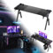 ACXIN Bureau de gaming 160 x 60 cm en forme de A avec lumière LED RVB, surface en fibre de carbone, bureau d'angle ergonomique avec porte-gobelet et crochet pour casque