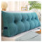 CJJZFO Lesekissen für Bett Und Sofa, Stützkissen Rücken Bett, Kissen Bett Rückenlehne, Lendenkissen Bett, Rückenkissen für Sofa, Kordsamt Keilkissen Sofa(Blue 1,100 * 50 * 20cm)