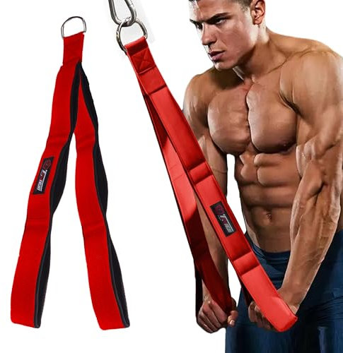 Attache de câble réglable pour triceps (trois longueurs intégrées en un), plus grande amplitude de mouvement, sangles d'extension pour triceps