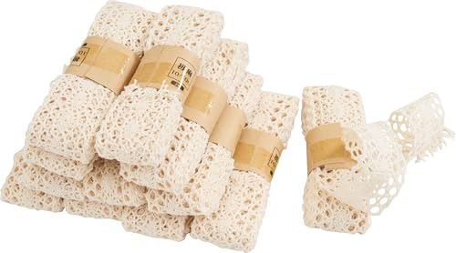VBS Spitzenband Creme 12 Stk Baumwolle Spitzenband 2m Länge