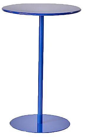 LFONDIGE Bistrotisch, 24,4/28,3 Zoll hohe Stehtisch für kleine Räume, Blauer runder Esstisch, Metalleisentisch für Bar, Pub, Küche, Wohnzimmer, Wohnung (Größe: 40,5 x 72 cm)