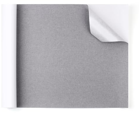 Ryebme Selbstklebender Leinen Flicken Dunkelgrau 43 x 200 cm für Sofas, Möbel, Vorhänge - Reparieren Sie Löcher, Risse und Flecken