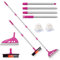 Magic Silicone Broom Sweeper, Multifunction Silicone Broom, Household Squeegee Broom for Floor Cleaning, Bathroom, pet Hair, Dog Broom Brush Set Pink