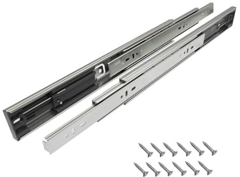 6 Paar Schubladenschienen Vollauszug Schubladen mit Selbsteinzug & Dämpfung (Softclose) Teleskopschiene Schubladenauszug Rollenauszug Schubladenführungen bis 45 kg 400mm