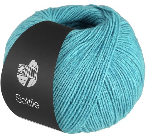 LANA GROSSA Sottile | Zarte Netzgarnstruktur aus Baumwolle, gefüllt mit feinen Merinofasern | Handstrickgarn aus 85% Baumwolle & 15% Schurwolle (Merino) | 50g Stricken & Häkeln | 250m Garn FB22