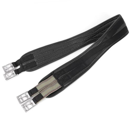 WGFOIP Englischer Sattelgurt ohne Scheuerschutz, Stabile Passform für Zaumzeug, Steigbügelleder-Reithose, Weiche Passform aus PU, Luftzirkulation, Komfortables, Gepolstertes Design,