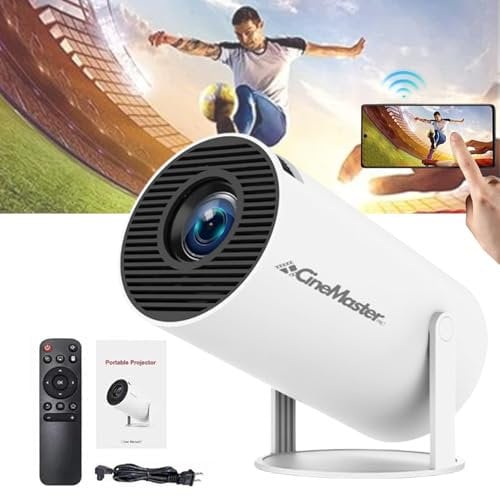 Projector 4k - 2025 Smart Projector, Portable Mini Projectors with Wifi & Bluetooth, Auto Keystone, 130 Display, 180° Rotating Stand – Home Cinema & Outdoor Use