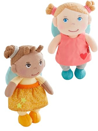 HABA Unisex Stoffpuppe 2-Pack Schutzengel im Doppelpack - Lore & Holly - Größe 19cm