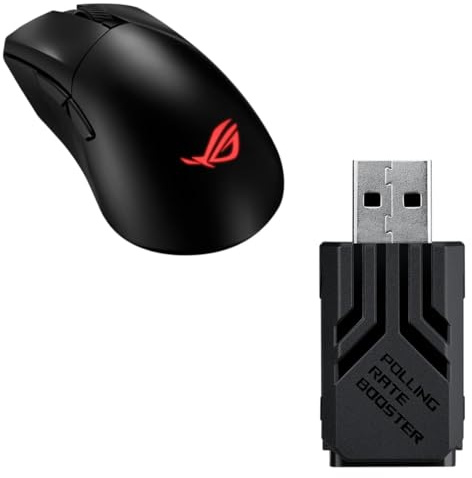 Bundle aus ASUS ROG Gladius III Wireless AimPoint RGB Gaming Maus + ASUS ROG Polling Rate Booster Schwarz