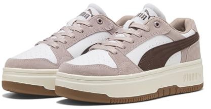 PUMA Damen Rebound Femme Low Sneakers 37, Rose Latte Chocolate Brown White Beige