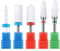 MELODYSUSIE Nail Drill Bits Set Ceramic Safety Professional 3/32 Inches to Polish Acrylic Gel Nails Remove Cuticle Tools for Electric Nail Files Drill Machine, 5pcs