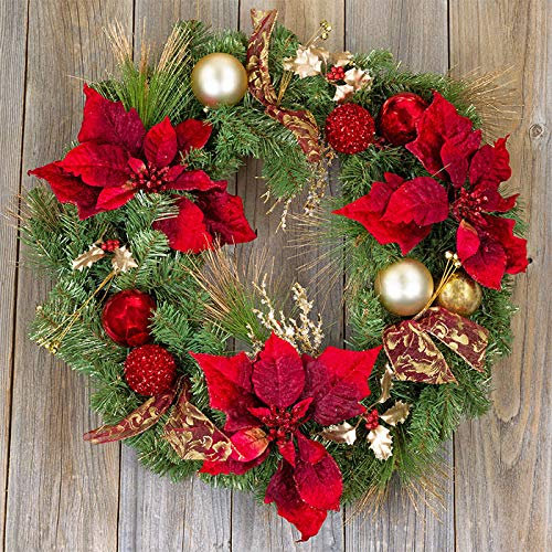 20 Servietten Weihnachtlicher Kranz/Blumen/Natur/Winter/Weihnachten 33x33cm