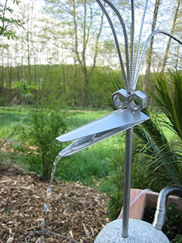 Wasserspeier 50cm Edelstahl Vogel, Steinvogel,Granitvogel V2A incl. Pumpe