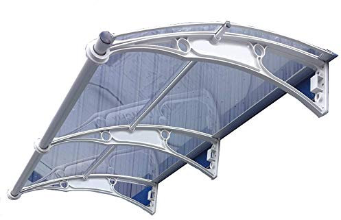 CANOFIX Door Canopy 1000x3000mm / DIY Polycarbonate Cantilever Awning/Front Window Back Door Pathway Walkway Garden Shed Porch Patio (Grey Bracket - Clear Sheet)