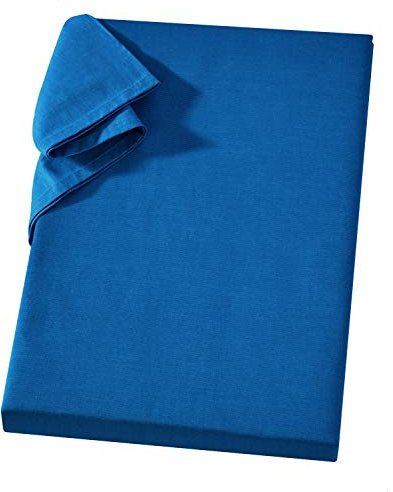 Carpe Sonno Linon Bettlaken Laken ohne Gummizug 240x260 cm Royalblau - Hochwertiger Überwurf Leintuch Haustuch 100% Baumwolle - Vielseitiges Tuch Tischdecke Sofaüberwurf & Sesselüberwurf Betttuch