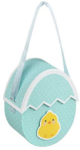 Idena 30204 - Geschenkbox Osterei mit Küken, Größe 11,5x14,5x7 cm, Blau, Geschenkschachtel, Ostern, Osterei, Osterhase, Osternest, Küken, Eierschachtel, Geschenkverpackung, Pappbox