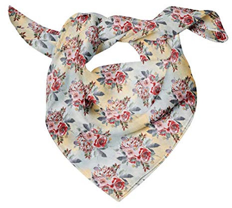Bimba Orange Blätter & alba Rose Blumen- reiner Seide bedruckter Schal Dupatta Head Neck Wrap Bandanas für Frauen 40 x 80 Zoll