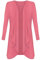 Womens Ladies Plus Size Long Sleeve Waterfall Cardigan Top Duster Coat Jacket, XXL 20-22 Plus Size, Coral