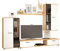 Mirjan24 Wohnwand Salsa, Design Mediawand, Modernes Wohnzimmer Set, Anbauwand, Hängeschrank, Vitrine, TV Lowboard, (Eiche Artisan/Weiß, ohne Beleuchtung)