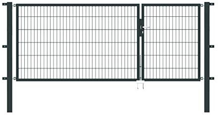 Alberts 646998 Doppeltor Flexo mit Zubehör | verschiedene Breiten und Höhen | anthrazit | Breite 100 + 200 cm | Höhe 120 cm