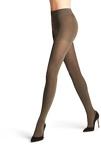 FALKE Women's Family W Ti Sustainable Cotton Plain 1 Pair Tights, Green Military 7826, L