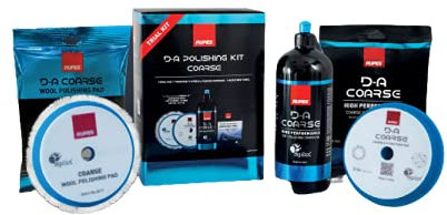 RUPES 9. Coarse180-teiliges Set mit 180 Coarse, 1 Schleifpaste, 1 Polierpad aus Schaumstoff 180, 1 Poliertuch aus Wolle 180, 1 Mikrofasertuch + Geschenk