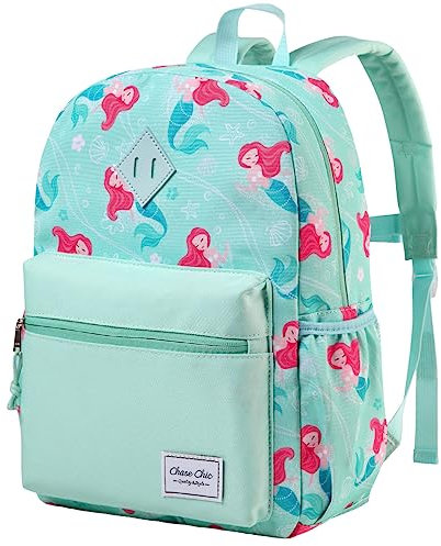 Chase Chic Kinderrucksack für Mädchen,Leicht Wasserabweisend Rucksack Kinder mit Brustgurt,Kleinkind Schulrucksäcke für Schule und Ausflüge Meerjungfrauen