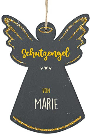 Striefchen® Schutzengel aus Schiefer mit Namensaufdruck zur Geburt/Taufgeschenk