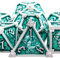 SIQUK 7 Stücke Würfel Metall Set DND Würfel Polyedrisch Würfel Metall Spielwürfel D20 D12 D10 D% D8 D6 D4 DND Dice Metal für RPG D&D Dungeons and Dragons, Smaragd