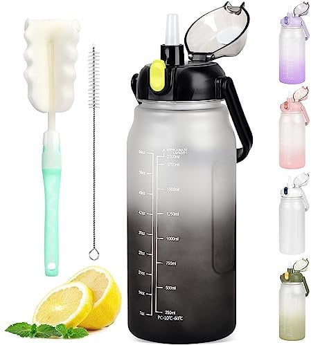 GXCROR Water Bottle 2L with Straw, 100% Leakproof Water Bottle, BPA Free Water bottle,Anti Rupture Drinking bottle for Daily use, Fitness and Outdoor Activities