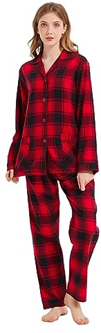 kolipajam Ensemble de Pyjama Assorti pour Couples 100% Flanelle de Coton Pyjama Doux avec Poches pour Couples