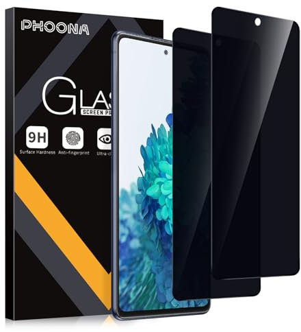 Phoona Sichtschutz Schutzfolie für Samsung Galaxy S20 FE 5G/S20 Lite/S20 FE 6.5,9H Härte Anti-Peep-Schutzglas,Anti-Kratzer,Anti-Spionage Schutz für den Bildschirm,2 Stück