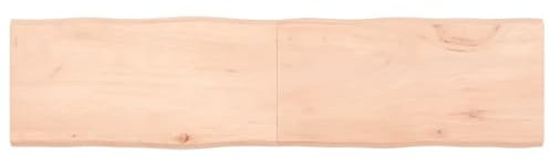 ZEYUAN Tablero de Mesa Madera Maciza Roble Borde Natural 160x40x4 cm, Encimera Cocina, Tableros De Madera, Table Salon, Encimera De Madera