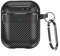 MINUUISCT Funda para Airpods 1 y 2, estilo fibra de carbono, funda de cuero vegano, funda protectora para auriculares con llavero, a prueba de golpes, piel protectora antiarañazos para Airpods 1 y 2,