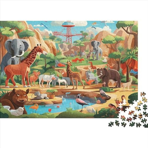Puzzle 1000 Teile,Puzzle Für Erwachsene, Impossible Puzzles,Puzzle Farbenfrohes Legespiel-Tierpark,1000 Puzzle Home Dekoration Puzzle,Puzzles Für Kinder 1000pcs (75x50cm)