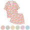NPSMOPC Summer Pajamas for Girls, Roller Dupes Rabbit Preppy, 2 Piece Button Down Monkey Bunny Shorts Set (Red,8-9Years)