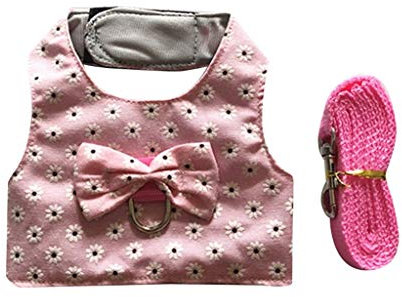 Dog Lead for Small Dogs, MS Dog Kitten Puppy Chihuahua Coat Cat Hares Teacup Chest Strap Small Dog Jumper Lightweight Lead Comfortable Exercise Lead Robust Recall Lead (Pink, S)