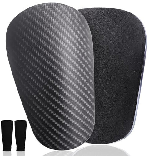 JNWYH 2 Stück Schienbeinschoner, Schwarz Shin Guards für Kinder,Jugend,Erwachsene,Fußballspiele,Rugby Spiele zum Einschieben mit 2 Stück Leggings Socken