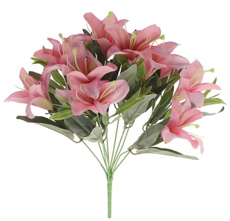 MUSISALY Bouquet De Lys Artificiels Réalistes en Forme De Fleur pour