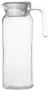 Jarras de Cristal con Tapa 1L - Jarras redonda de Agua Ø9 x 24cm Medida Universal Ideal para Neveras (Jarra Redonda 1L)