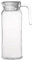 Jarras de Cristal con Tapa 1L - Jarras redonda de Agua Ø9 x 24cm Medida Universal Ideal para Neveras (Jarra Redonda 1L)
