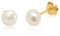 Mary & Jules Perlenohrringe Gold aus 925 Sterling Silber mit echten Süßwasserperlen, vergoldet, aus recyceltem Silber, Perlenohrringe Stecker Gold für Damen und Mädchen, 8 mm