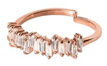 Purelei® Powder Ring (Gold, Silber), Damen Ring Silber 18K vergoldet, Wasserfester Ring mit asymmetrischen Schmucksteinen, größenverstellbar, Geschenk für Damen (S/M, Rosegold)