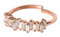 Purelei® Powder Ring (Gold, Silber), Damen Ring Silber 18K vergoldet, Wasserfester Ring mit asymmetrischen Schmucksteinen, größenverstellbar, Geschenk für Damen (S/M, Rosegold)