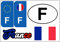 Daged Lot de 5 autocollants de la France - Plaque d'immatriculation étrangère - Pour voiture, moto, motard - Drapeau vinyle KN