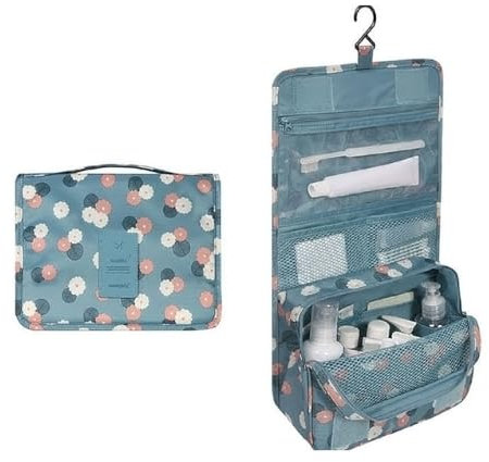 Pliable Grande Trousse de Toilette Voyage, Trousse de Toilette de Voyage à Suspendre, Sac de Maquillage Portable étanche, Multifonction Imperméable Sac Cosmétique, Organisateur de Voyage
